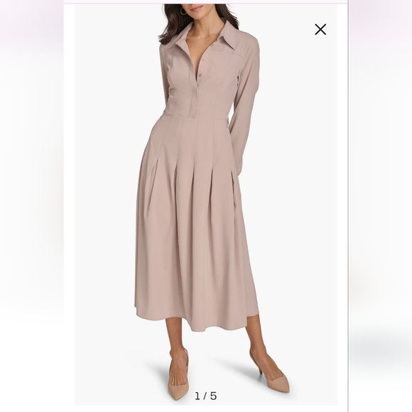 Calvin Klein Dresses & Skirts - Calvin Klein Commuter Midi Shirt Dress in Oyster